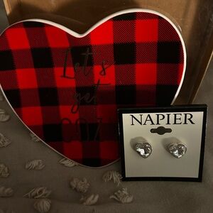 Napier Silver Heart Earrings